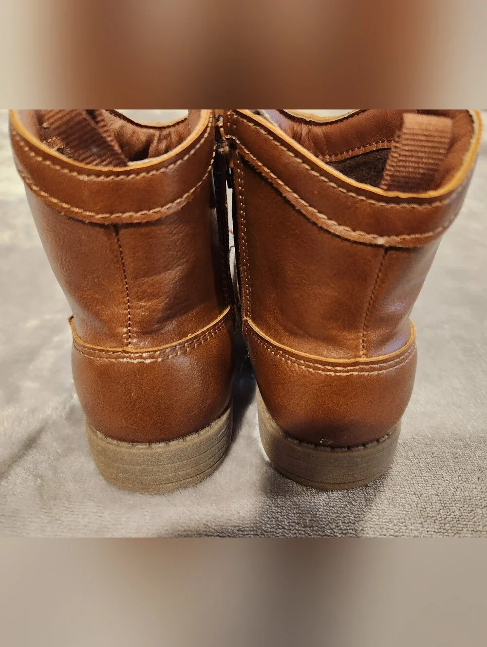 Free W/Bundle Kids Brown Western Pull-On Boots, Size 12